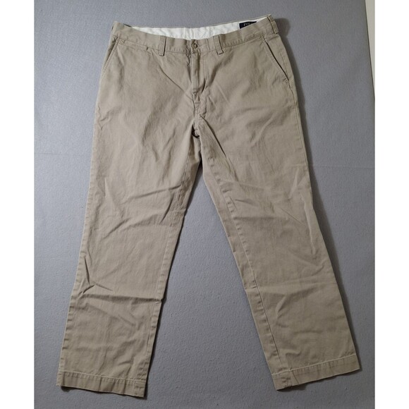 Polo Ralph Lauren Pants Men's 38x30 Khaki Straight Leg Classic Fit Trousers EUC - Picture 1 of 10